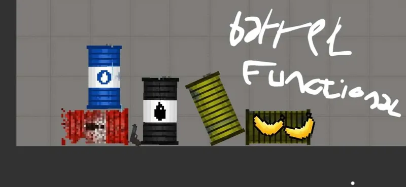 Explosive Barrel, Water Barrel, Oil Barrel 1