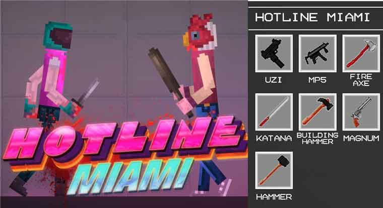 Hotline Miami Character And weapon 1