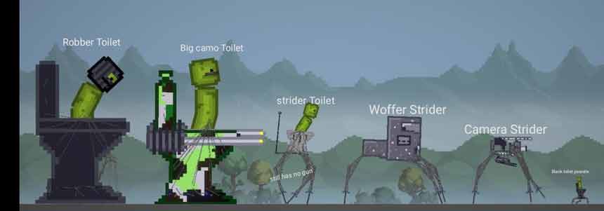 New skibidi Toilets and bStriders 1