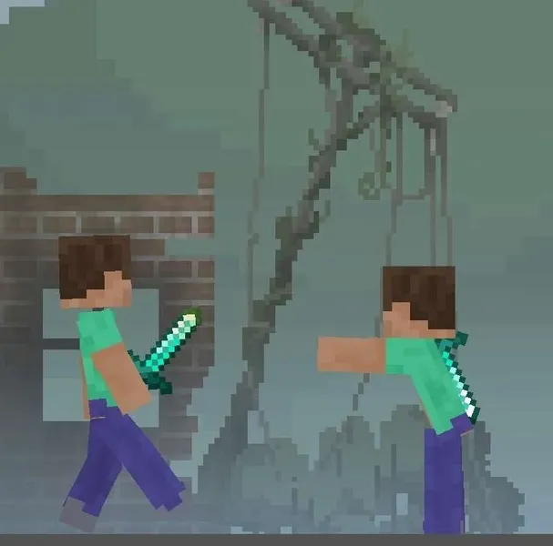 Steve and diamond sword 1